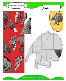 Puzzle Kes Yapıştır Çalışma Sayfaları
